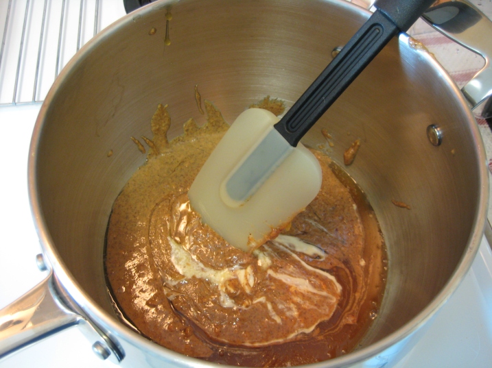 combining ingredients in pot