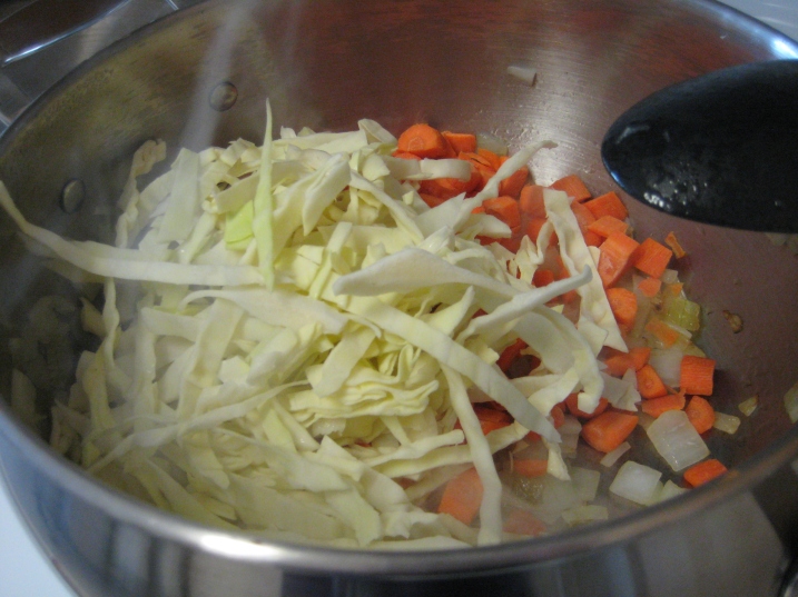 sauteeing veggies for soup