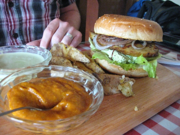 vegan burger plate